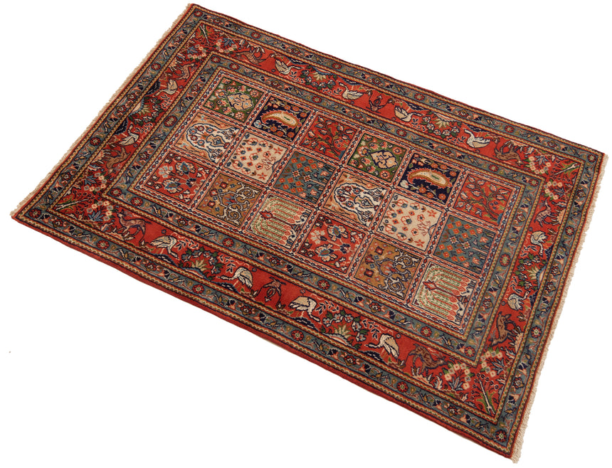 Alfombra persa de seda con diseño de Moud | 146 x 98 cm