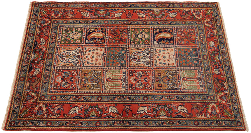 Alfombra persa de seda con diseño de Moud | 146 x 98 cm