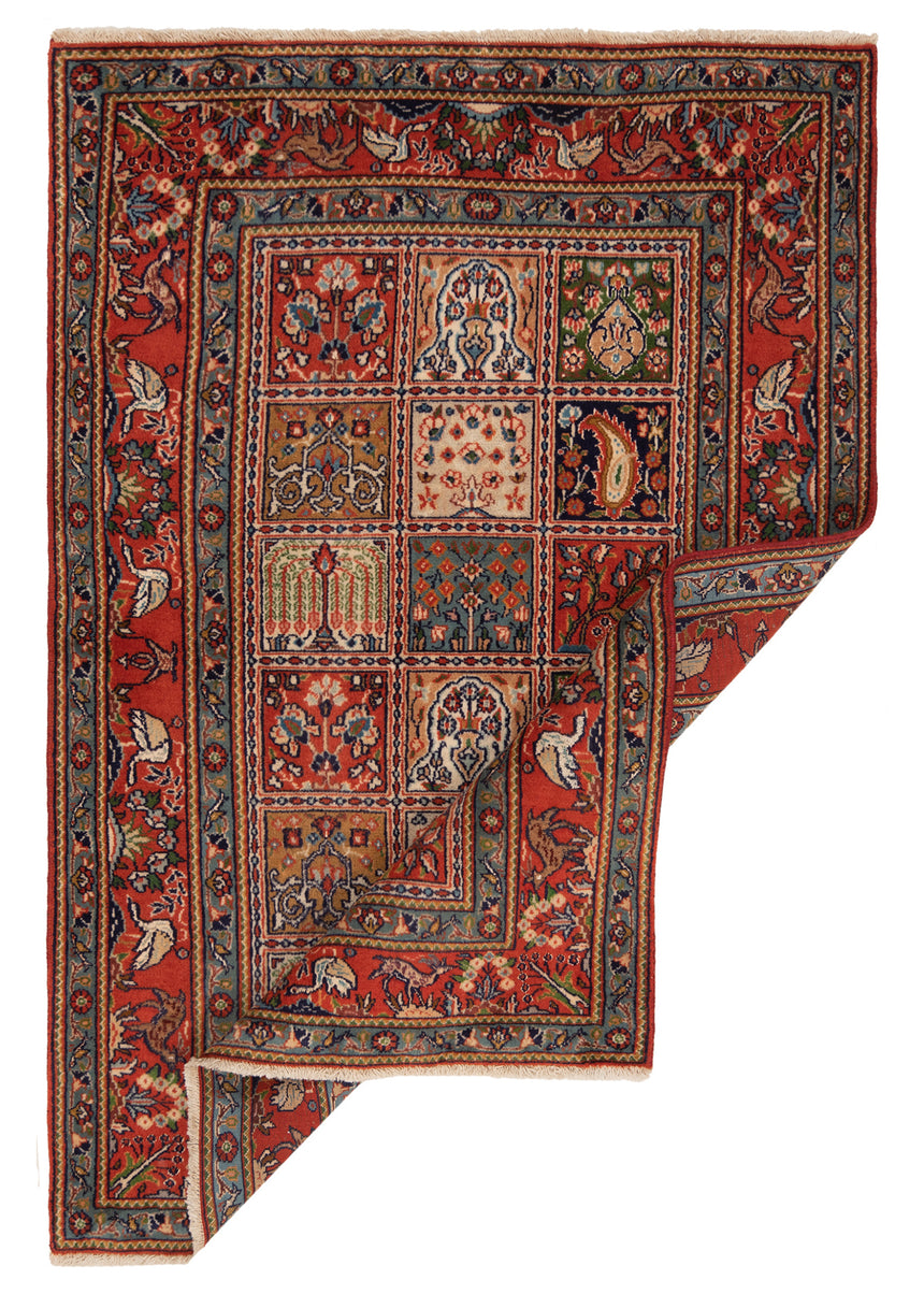 Alfombra persa de seda con diseño de Moud | 146 x 98 cm