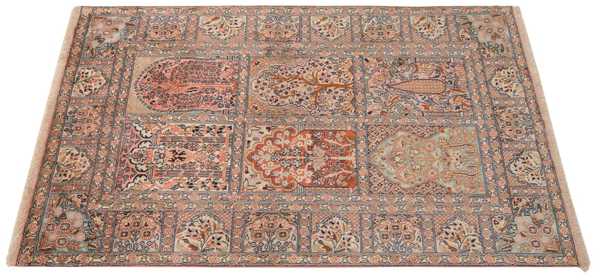 Alfombra india de seda pura de Cachemira | 151 x 90 cm