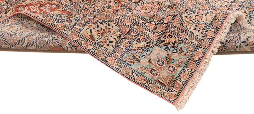 Alfombra india de seda pura de Cachemira | 151 x 90 cm