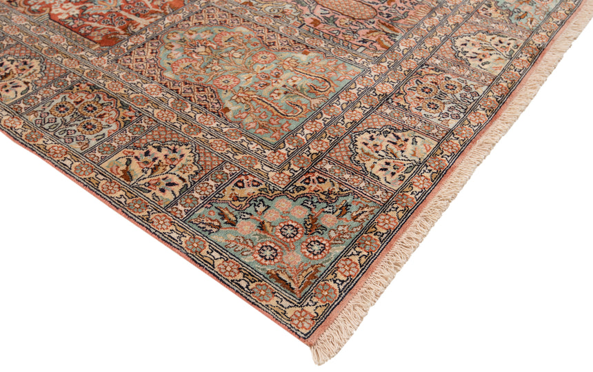 Alfombra india de seda pura de Cachemira | 151 x 90 cm