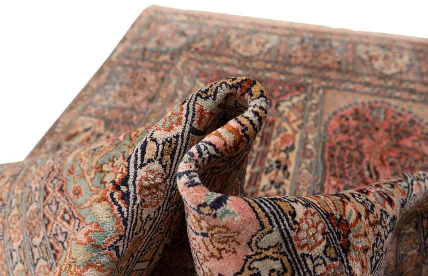 Alfombra india de seda pura de Cachemira | 151 x 90 cm