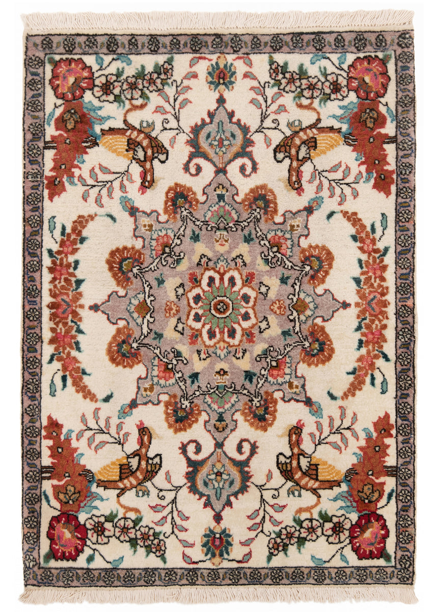 Alfombra persa Tabriz 50 Raj de lana y seda | 70 x 50 cm