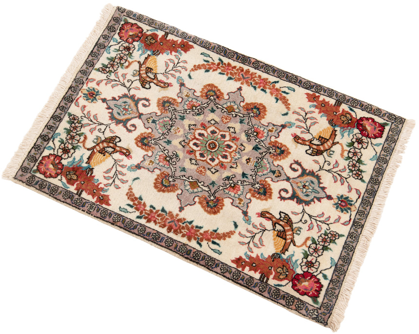 Alfombra persa Tabriz 50 Raj de lana y seda | 70 x 50 cm