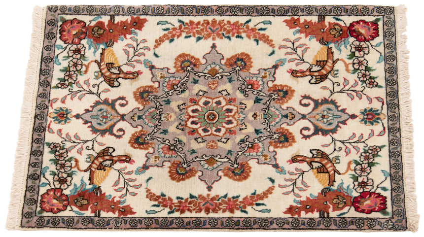 Alfombra persa Tabriz 50 Raj de lana y seda | 70 x 50 cm