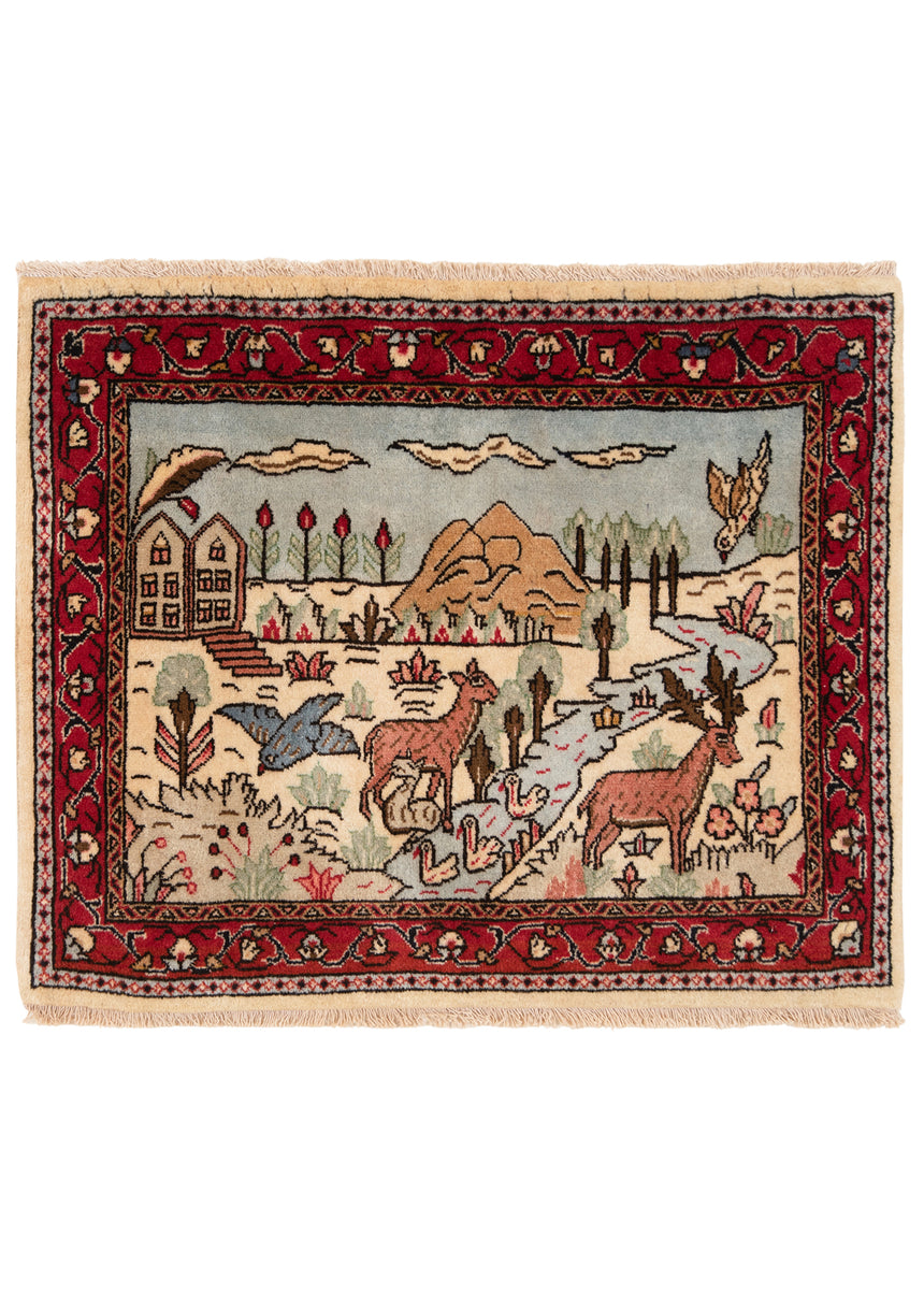 Alfombra persa Kashan | 66 x 82 cm