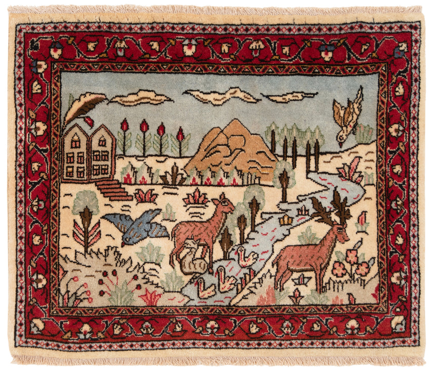 Alfombra persa Kashan | 62 x 80 cm