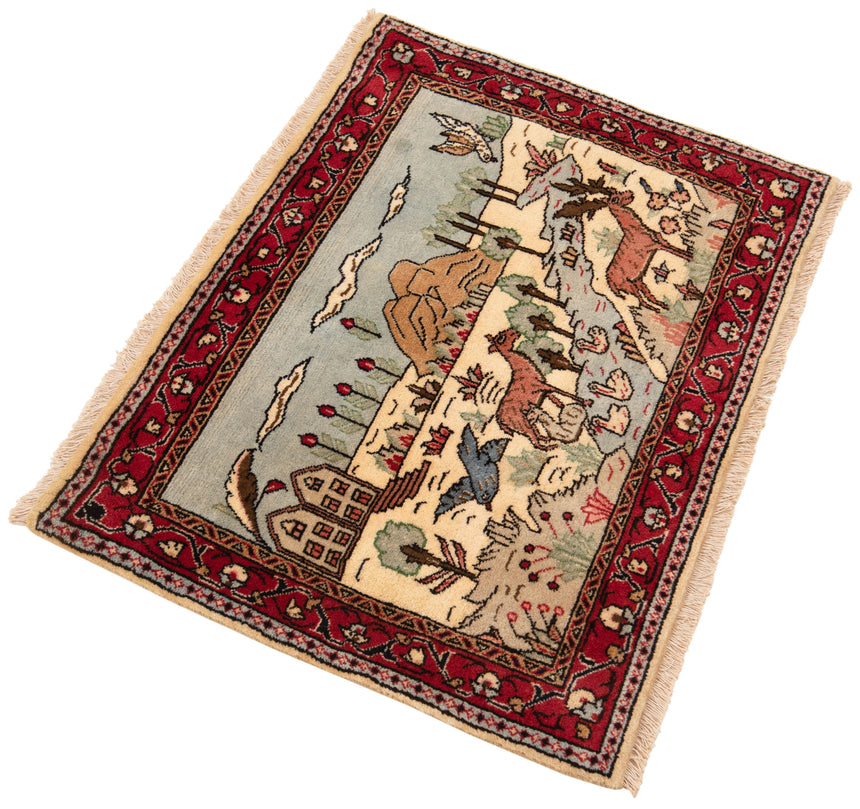 Alfombra persa Kashan | 62 x 80 cm