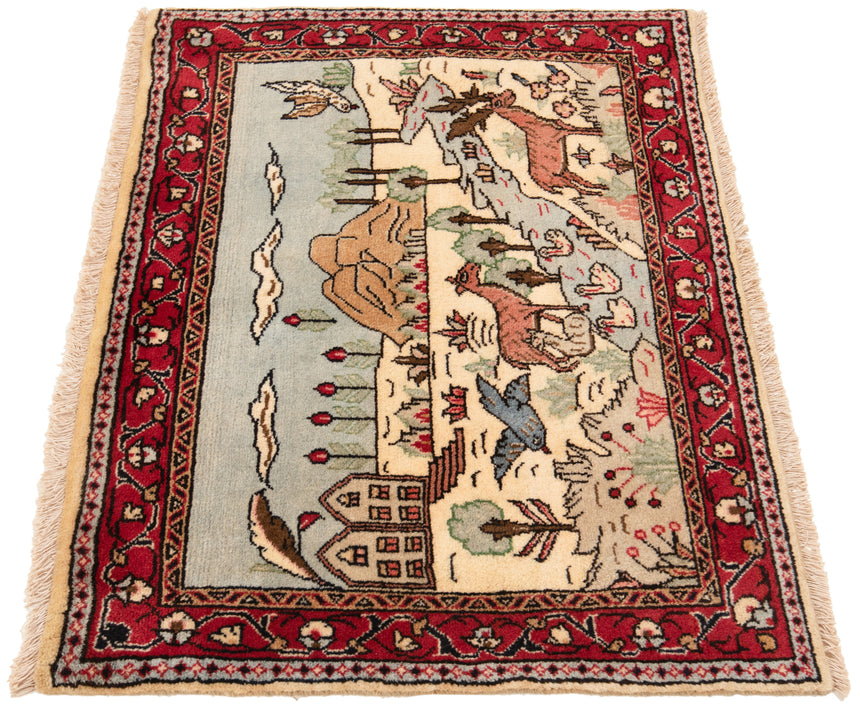 Alfombra persa Kashan | 62 x 80 cm