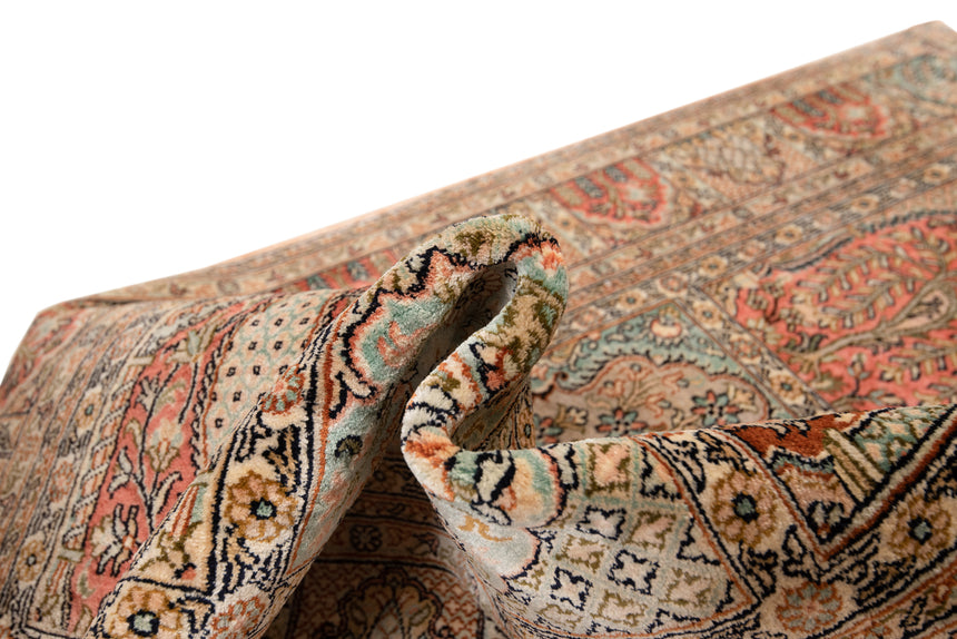 Alfombra india de seda pura de Cachemira | 140 x 91 cm