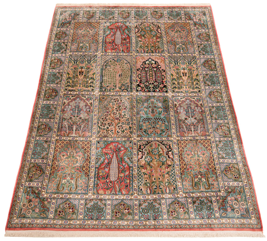 Alfombra india de seda pura de Cachemira | 215 x 157 cm
