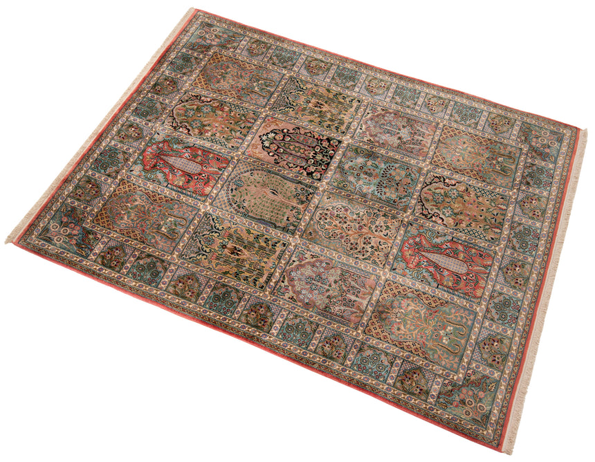Alfombra india de seda pura de Cachemira | 215 x 157 cm