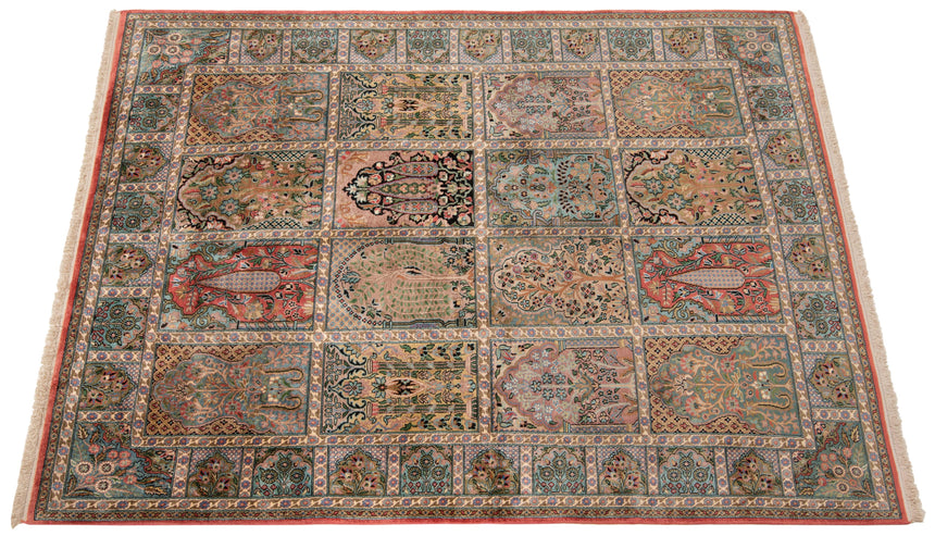 Alfombra india de seda pura de Cachemira | 215 x 157 cm