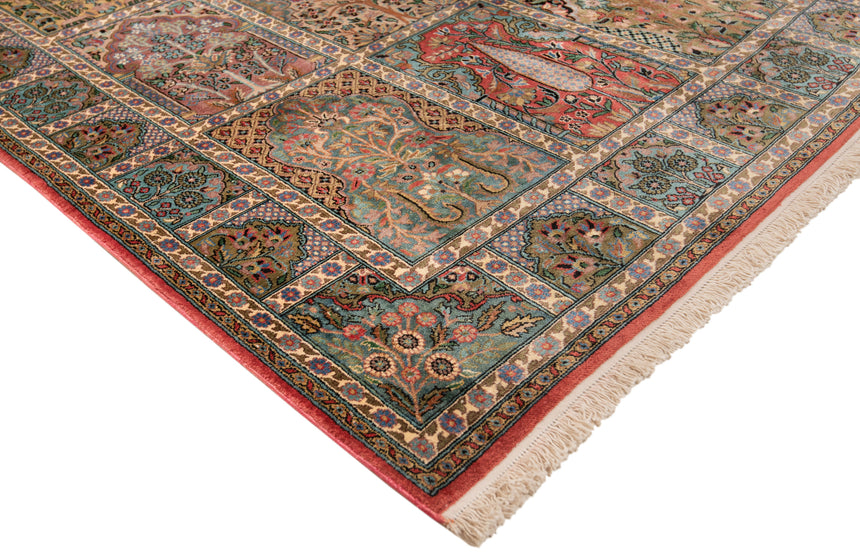 Alfombra india de seda pura de Cachemira | 215 x 157 cm