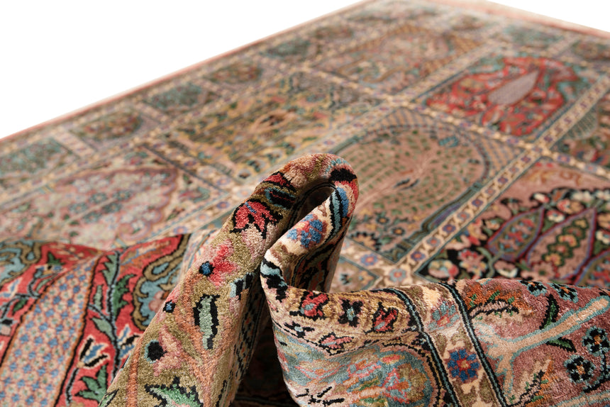 Alfombra india de seda pura de Cachemira | 215 x 157 cm