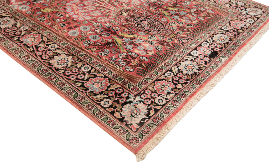 Alfombra india de seda pura de Cachemira | 161 x 88 cm