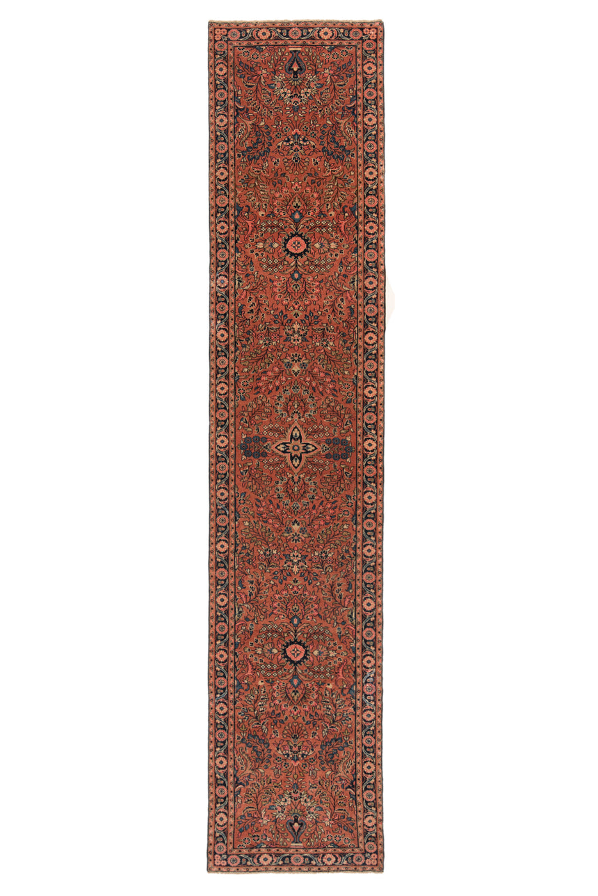 Alfombra persa Hamedan Patina | 406 x 81 cm