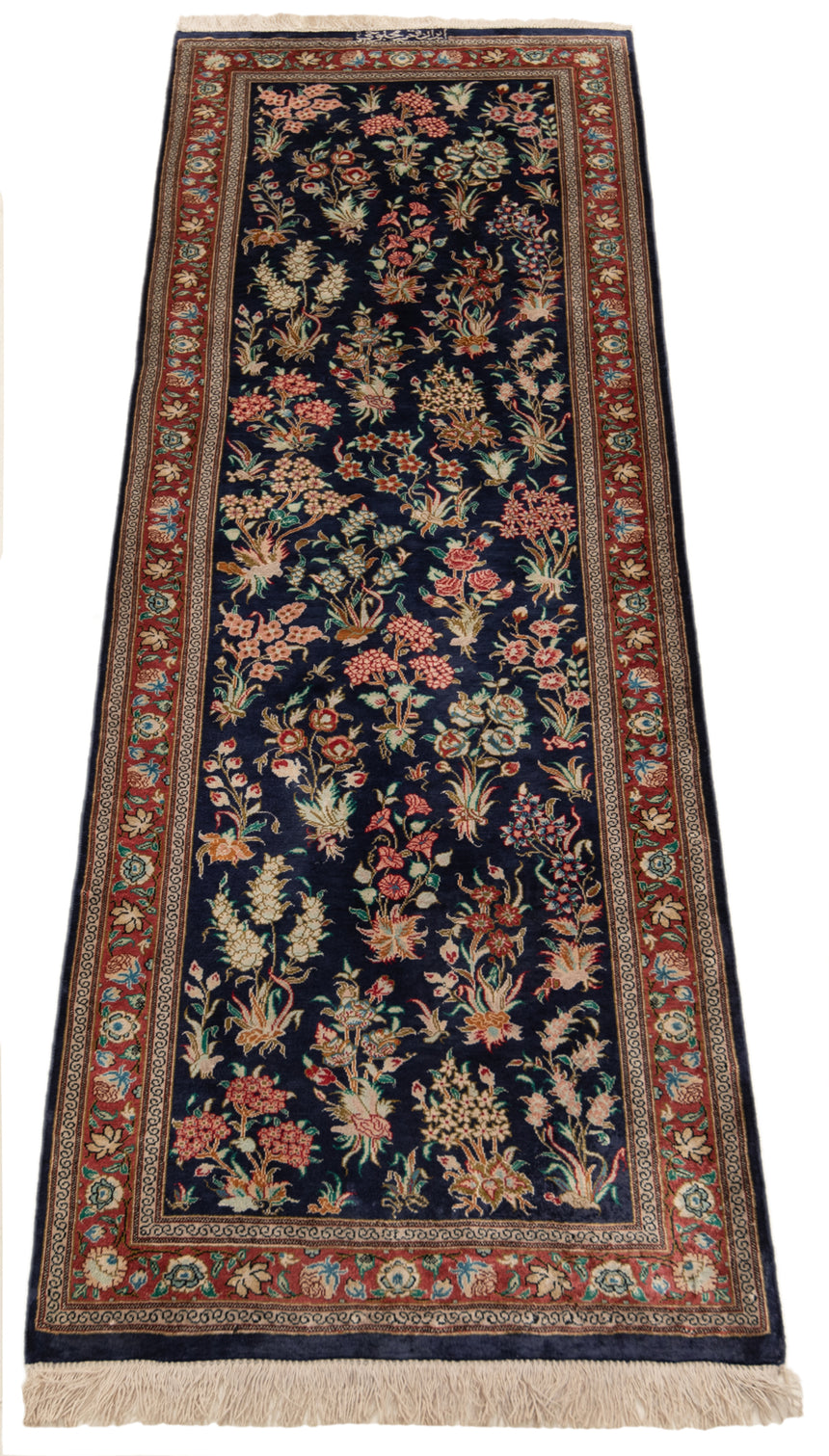 Alfombra persa Qom | 146 x 46 cm