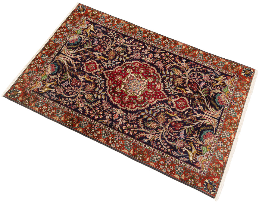 Alfombra persa Tabriz 40 Raj | 134 x 88 cm