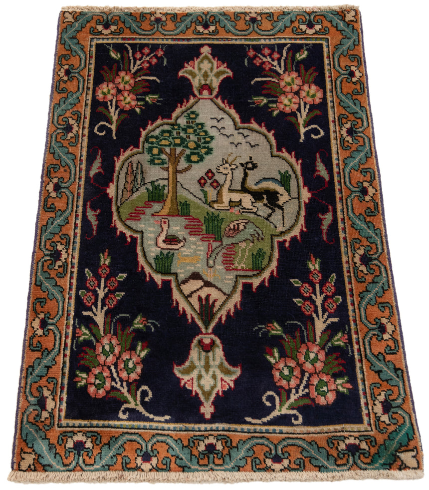 Alfombra persa Tabriz Patina | 77 x 55 cm