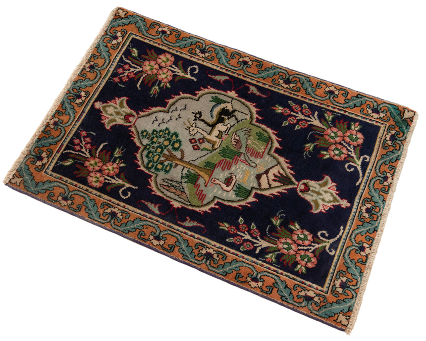 Alfombra persa Tabriz Patina | 77 x 55 cm