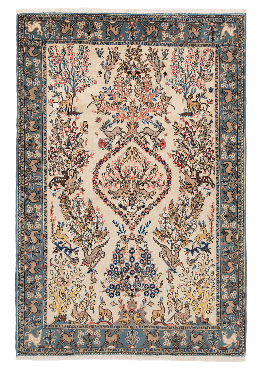 Alfombra persa Qom | 203 x 135 cm