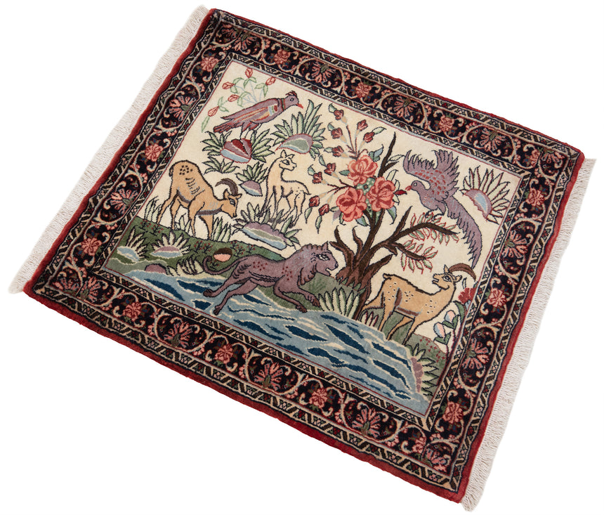 Alfombra persa Bidjar | 73 x 66 cm