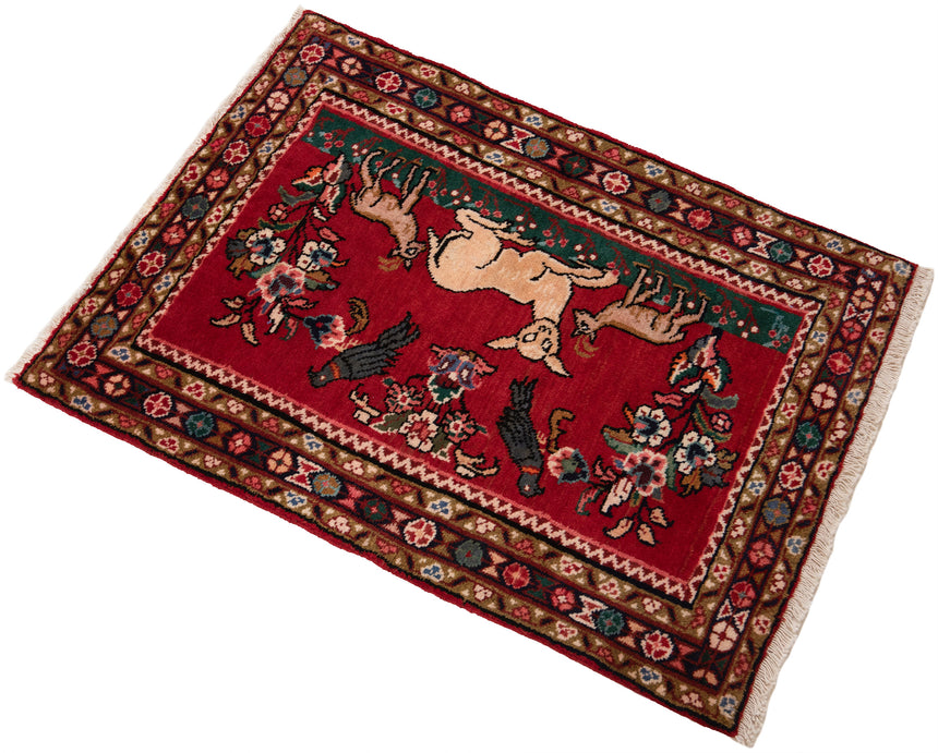 Alfombra persa Hamedan | 88 x 63 cm