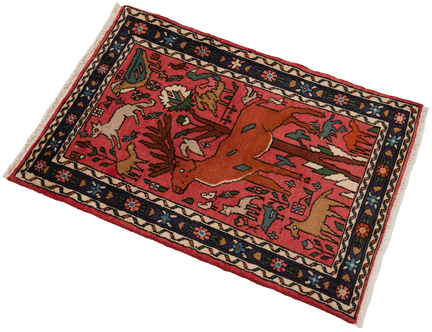 Alfombra persa Hamedan | 88 x 60 cm