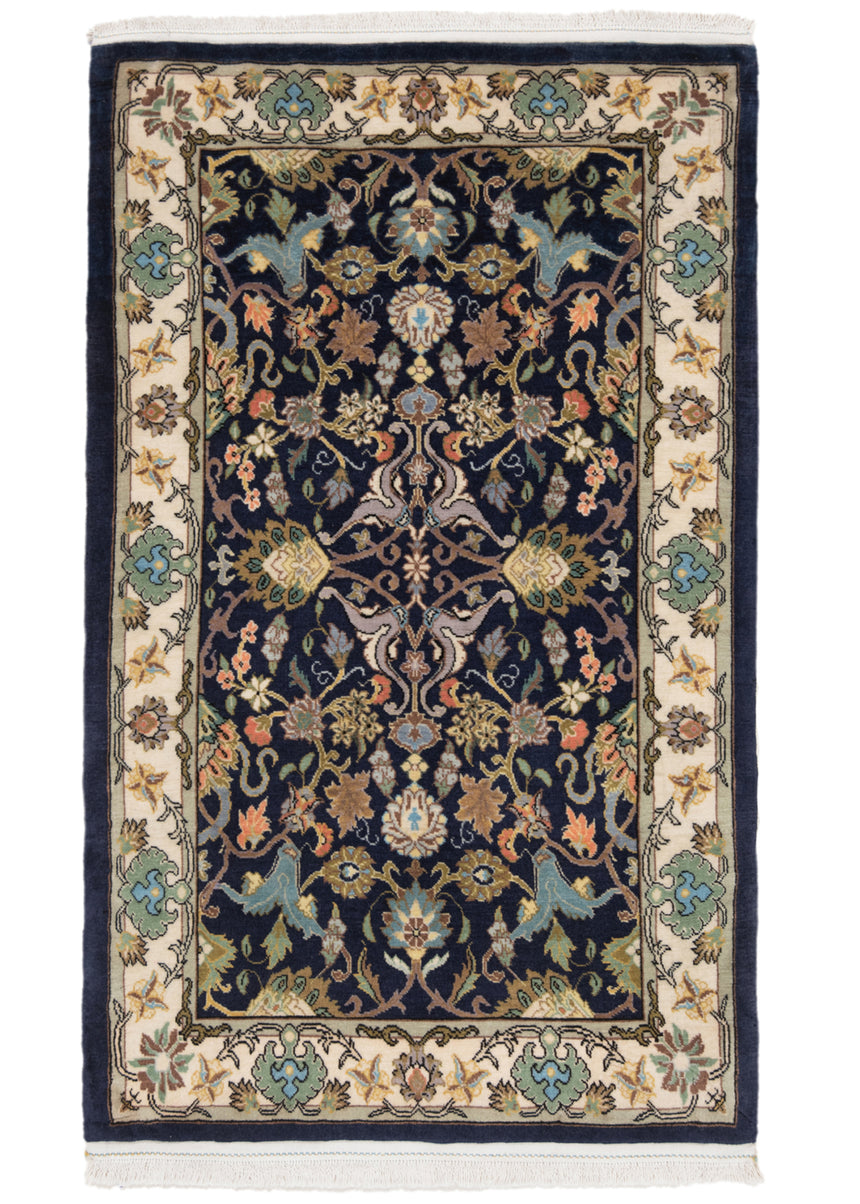 Alfombra persa Qom | 104 x 63 cm