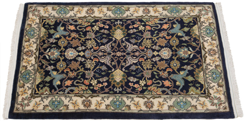 Alfombra persa Qom | 104 x 63 cm