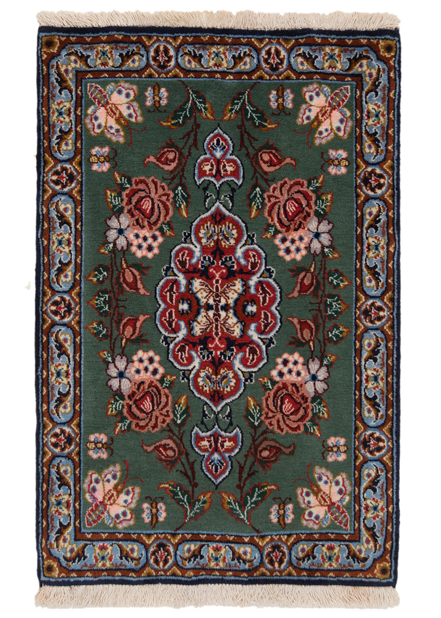 Alfombra persa de Isfahán | 58 x 38 cm