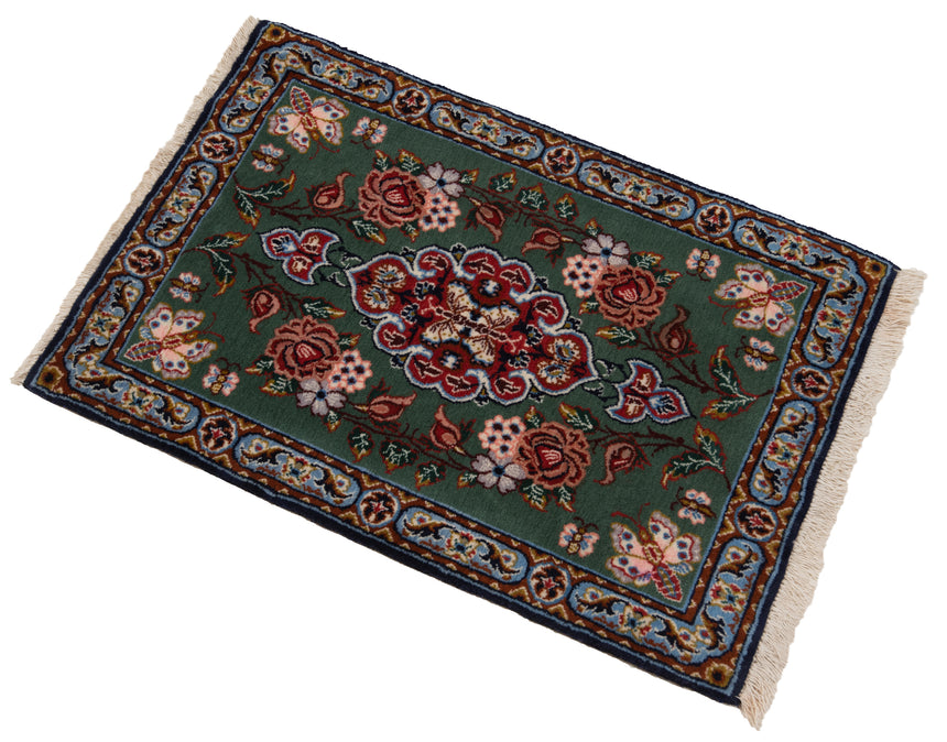 Alfombra persa de Isfahán | 58 x 38 cm