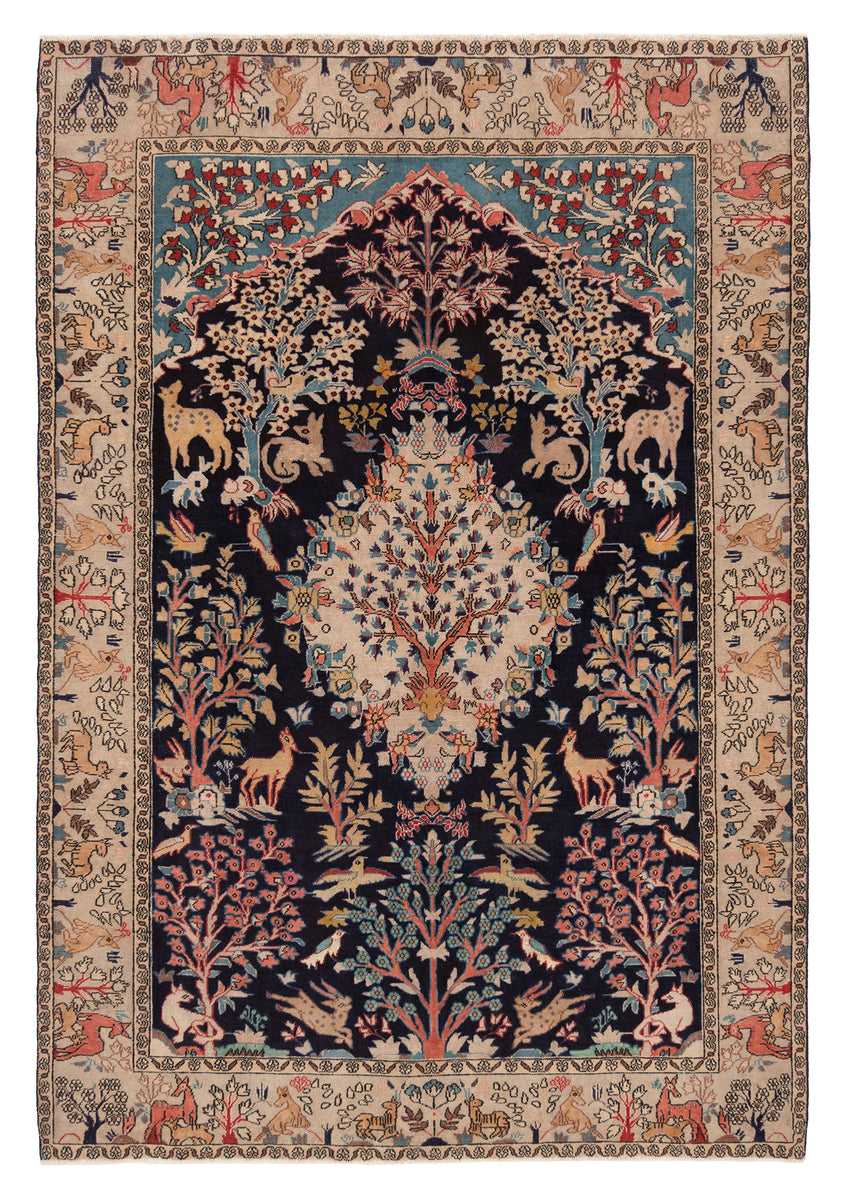 Alfombra persa Qom Patina | 195 x 133 cm