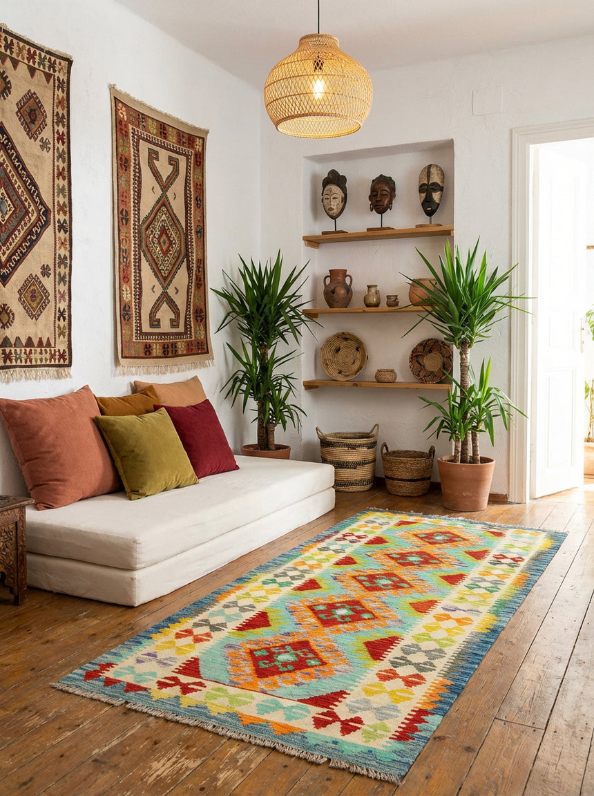 Kilim Afgano | 203 x 74 cm