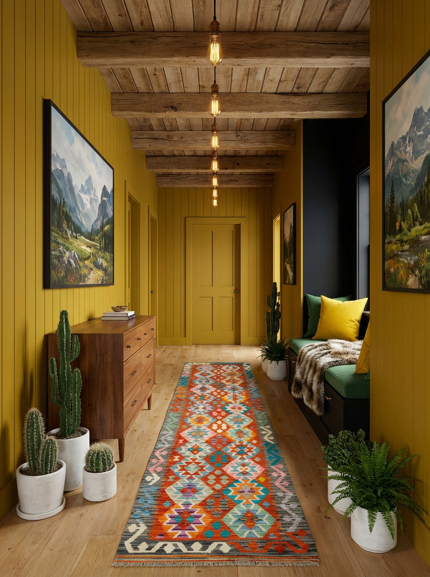 Kilim Afgano | 387 x 80 cm