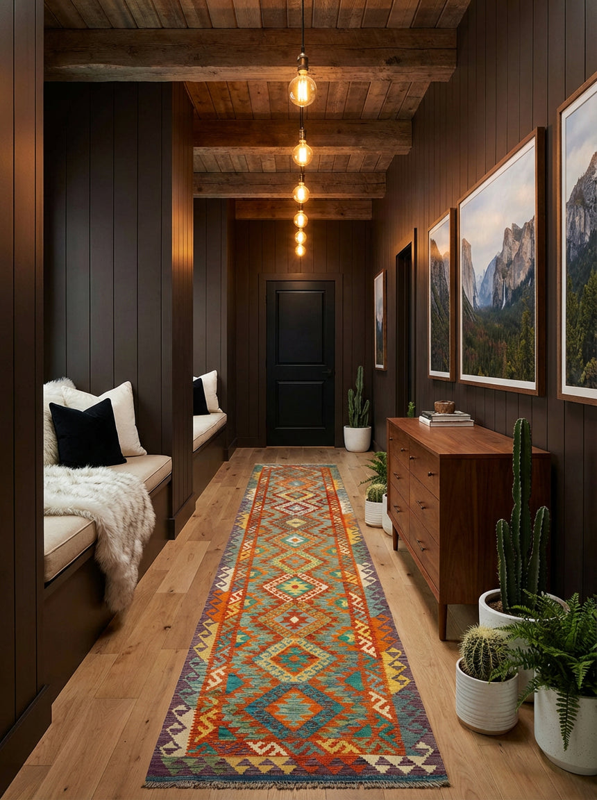 Kilim Afgano | 393 x 92 cm