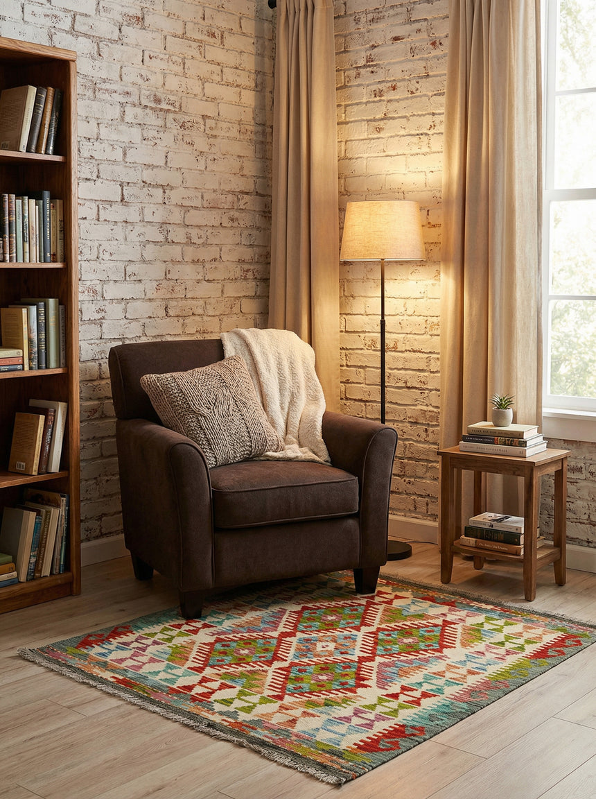 Kilim Afgano | 102 x 100 cm