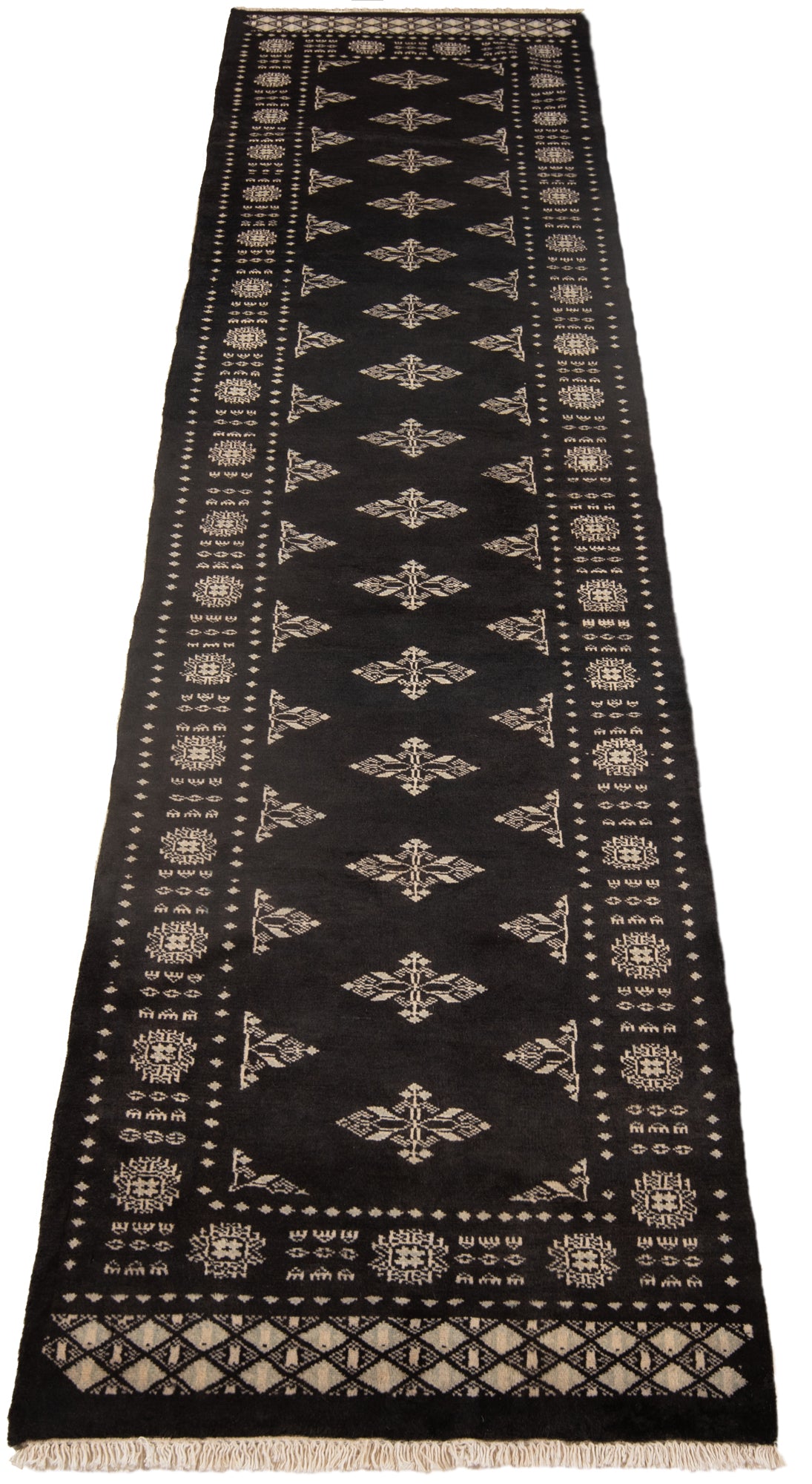 Alfombra pakistaní de Bokhara | 313 x 78 cm