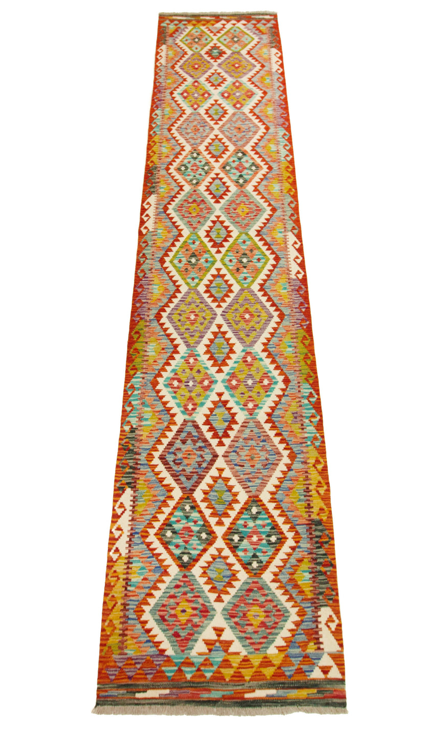 Kilim Afgano | 394 x 82 cm