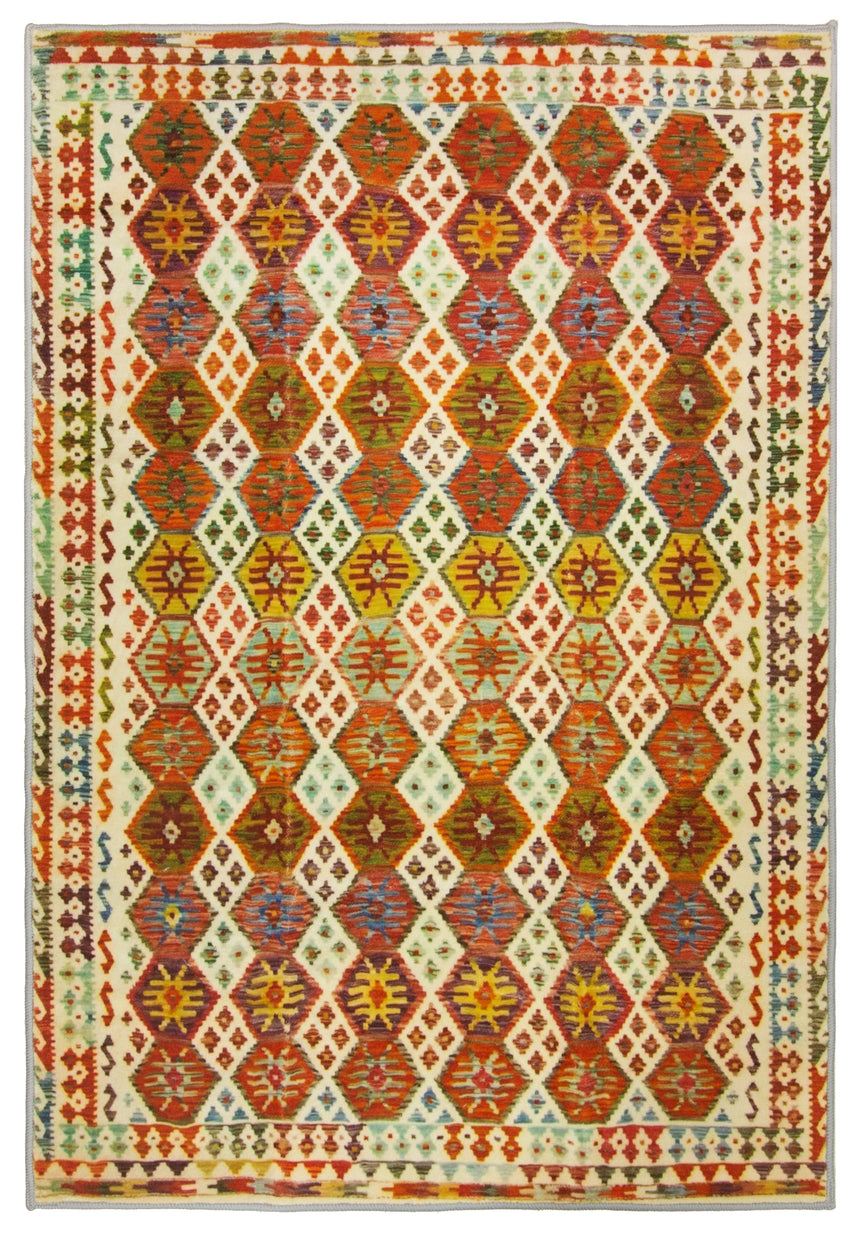 Alfombra Kilim Suave y Lavable