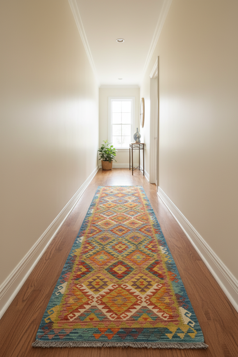 Kilim Afgano | 309 x 81 cm