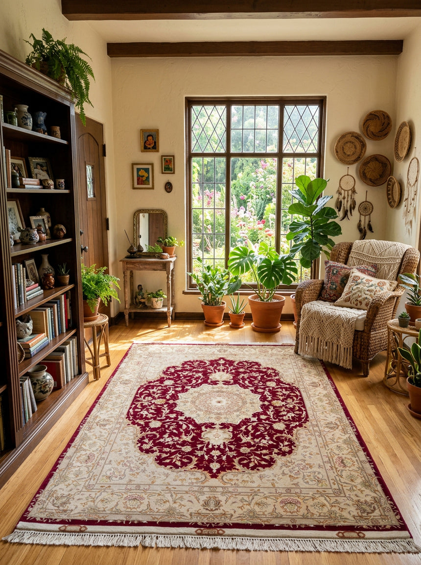 Carpetes persas Tabriz 50Raj | 202 x 145 cm