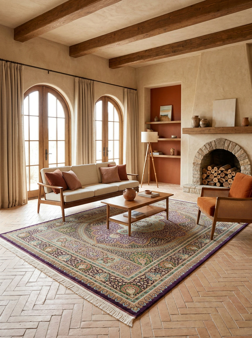 Qom Silk Persian Rug | 347 x 249cm