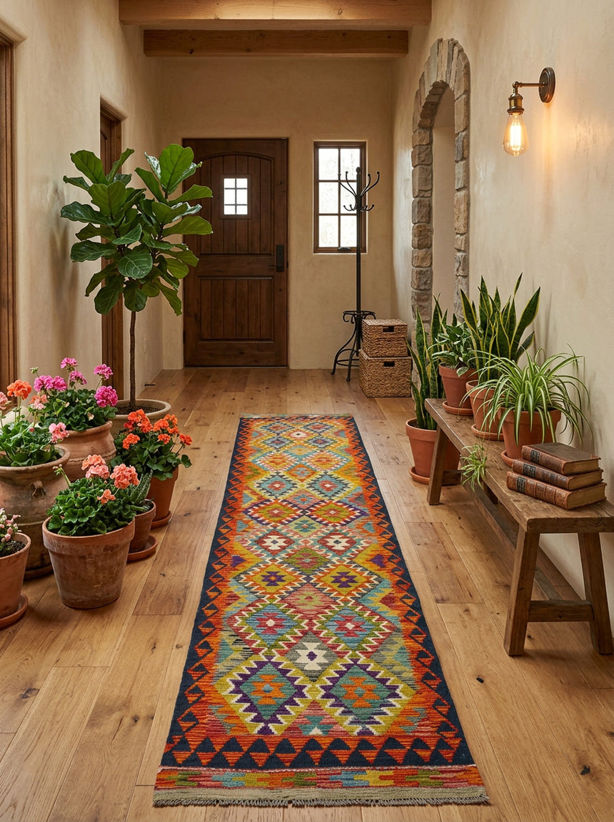 Kilim Afgano | 379 x 79 cm