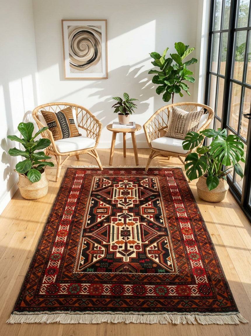 Alfombra Persa Baluch | 201 x 124 cm