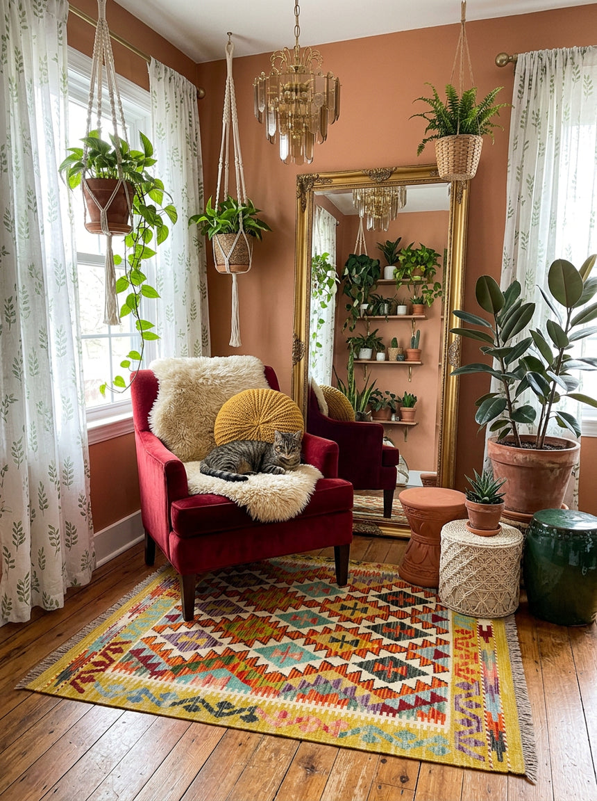 Kilim Afgano | 102 x 98 cm