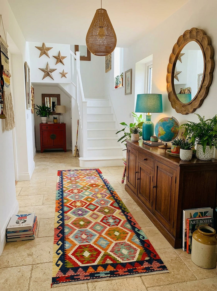 Kilim Afgano | 296 x 80 cm