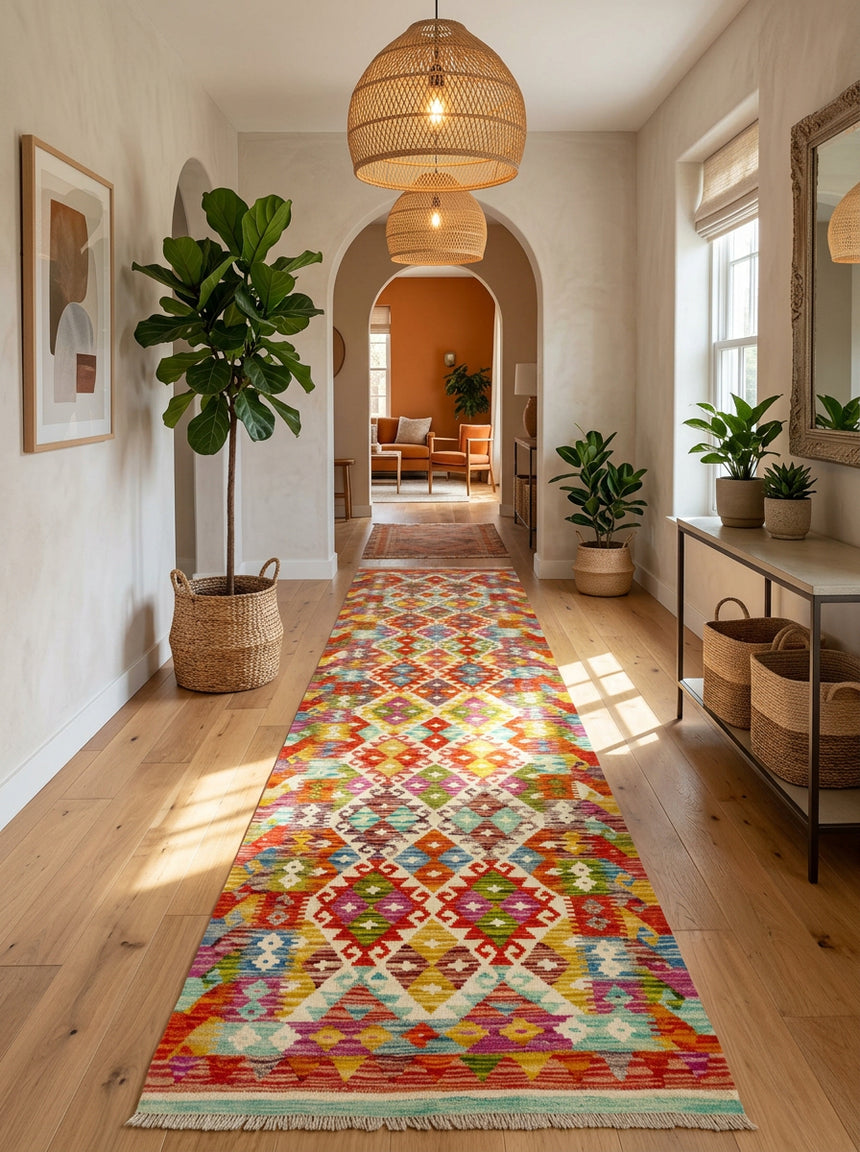 Kilim Afgano | 293 x 76 cm